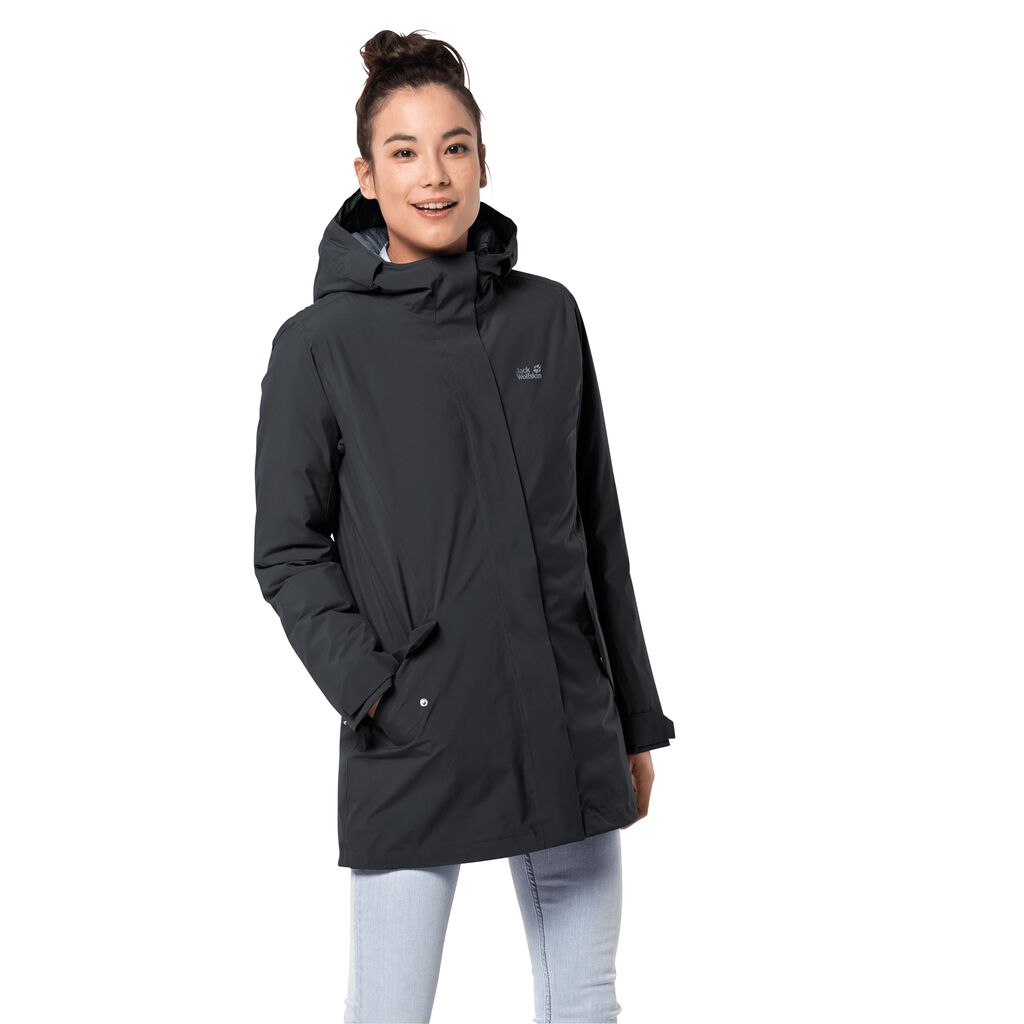 Jack Wolfskin COLD BAY αδιάβροχο μπουφάν γυναικεια μαυρα | GR9874079